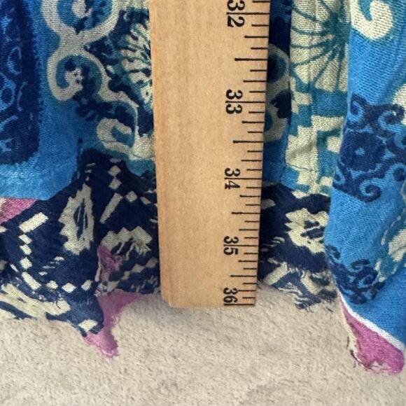 Holding Horses Shift Dress Womens XSP Blue Boho Patchwork Tie Back Anthropologie - Picture 10 of 10